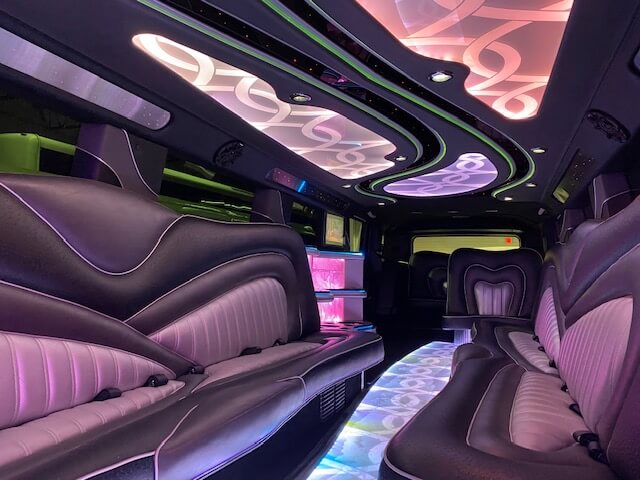 Hummer limo with leather seating