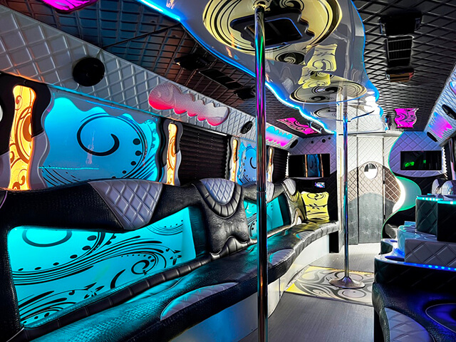 Gorgeous party bus interior