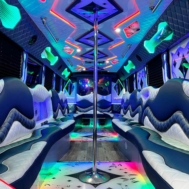 Party bus interior in Windy City