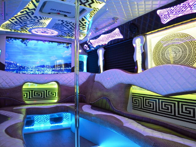 Luxury SUV limo bus for a corporate event	
